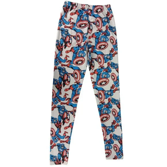 Marvel Comics Captain America Leggings SZ S - Picture 1 of 5